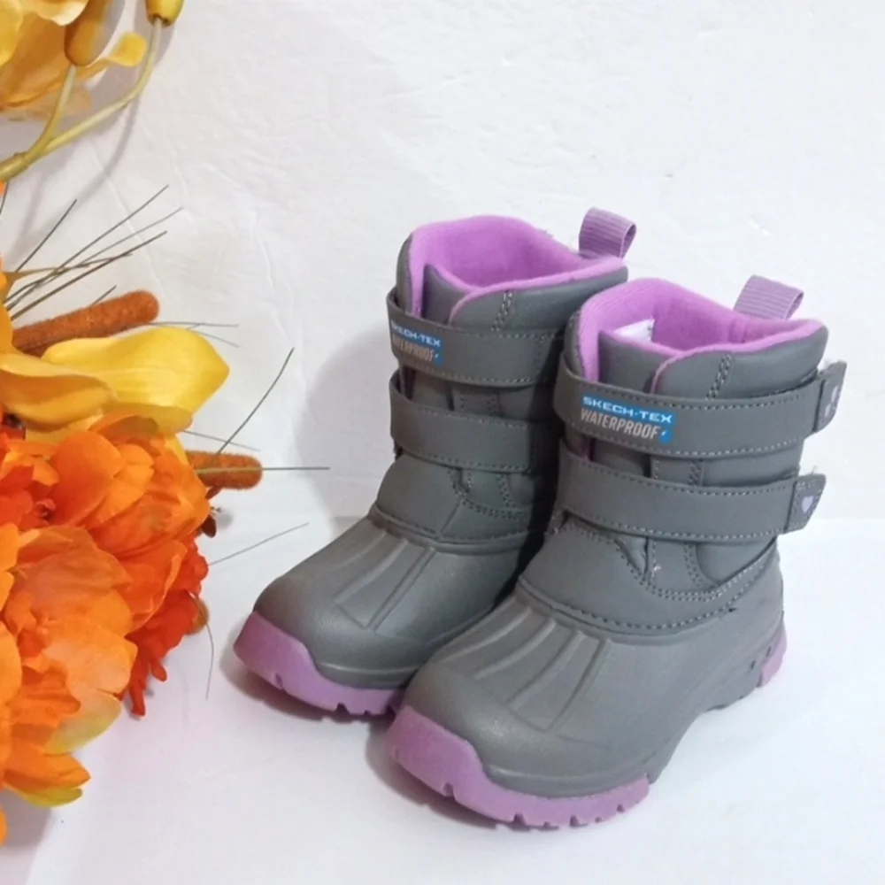 SKECHERS KIDS COLD RATED 29°C WATERPROOF INSULATED RAIN SNOW BOOTS SIZE 8 NWT